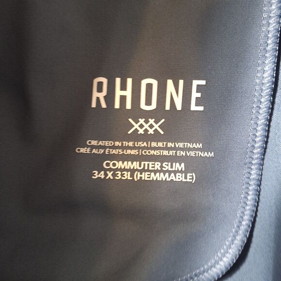 Rhone Commuter Slim Pants Men's 34x33 Dark Teal Performance Stretch Dress Work - Picture 10 of 13